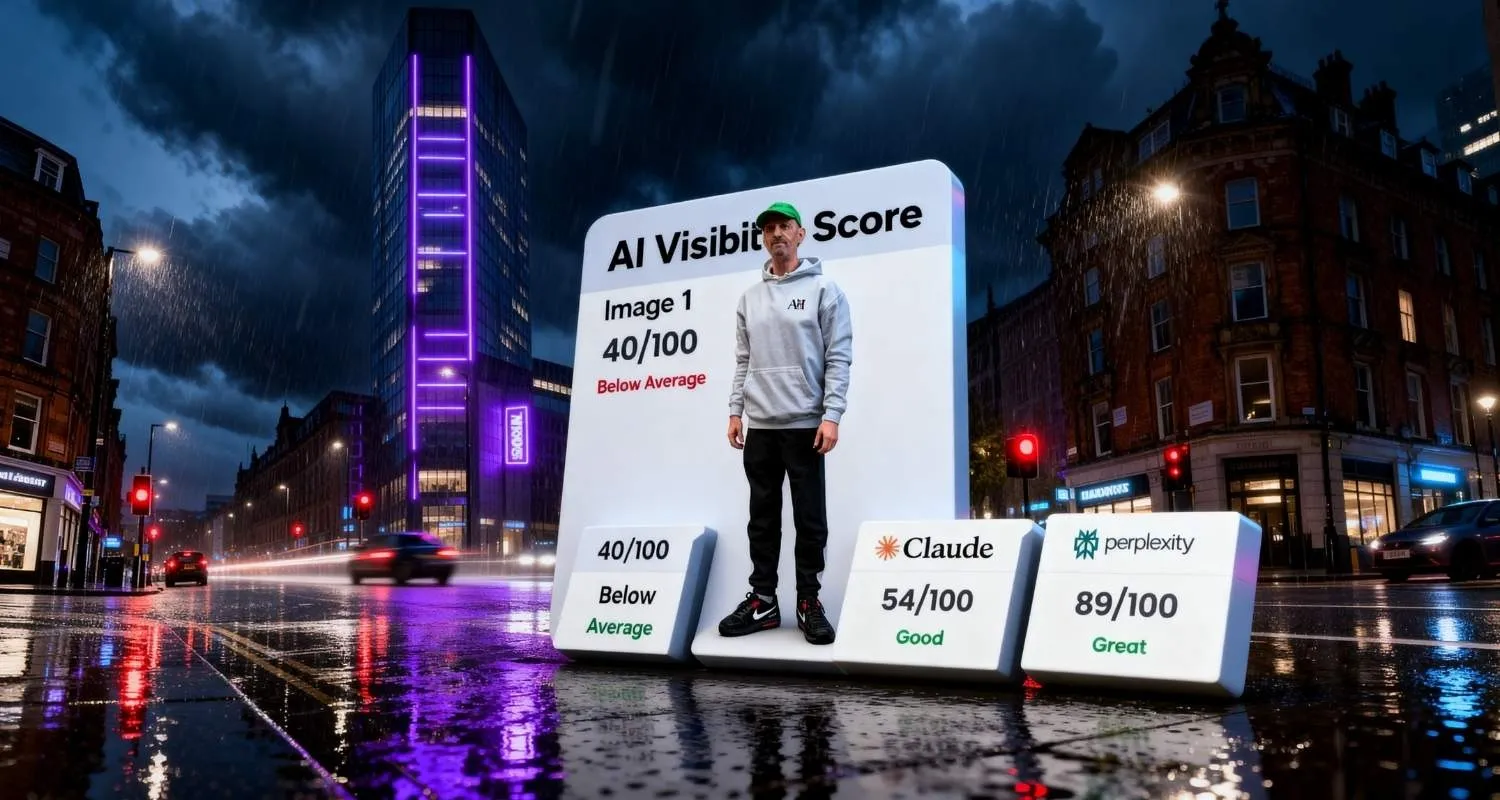 Trafford Digital Business AI Search Visibility score card.